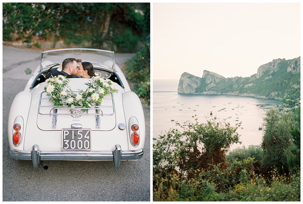 vintage wedding car 