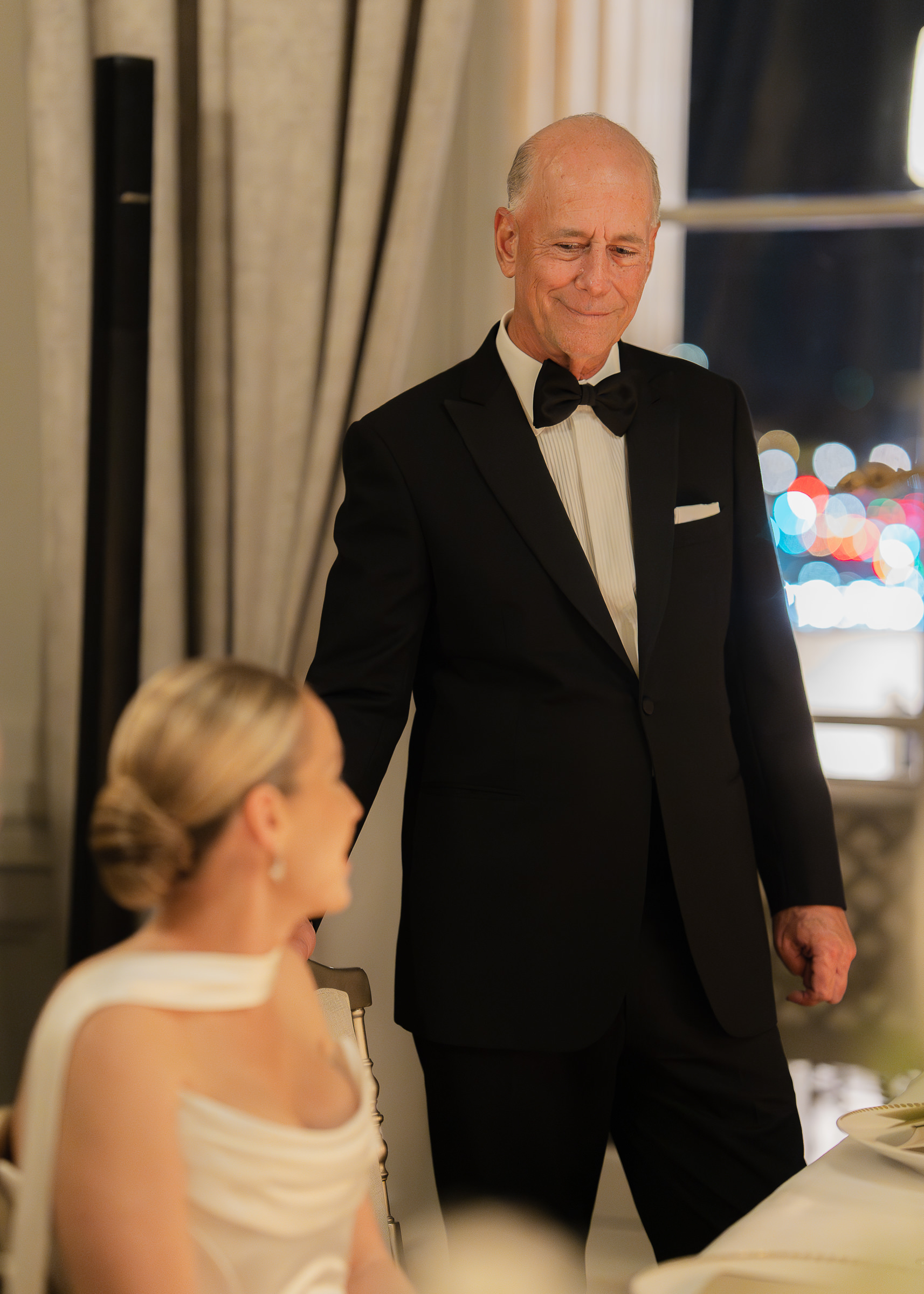 Candlelit reception dinner at Hôtel de Crillon luxury wedding in Paris