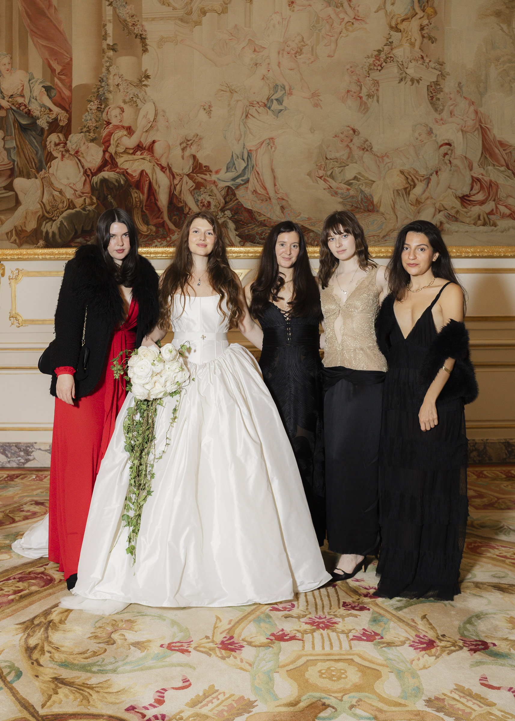 Group wedding portraits with family at the Ritz Paris