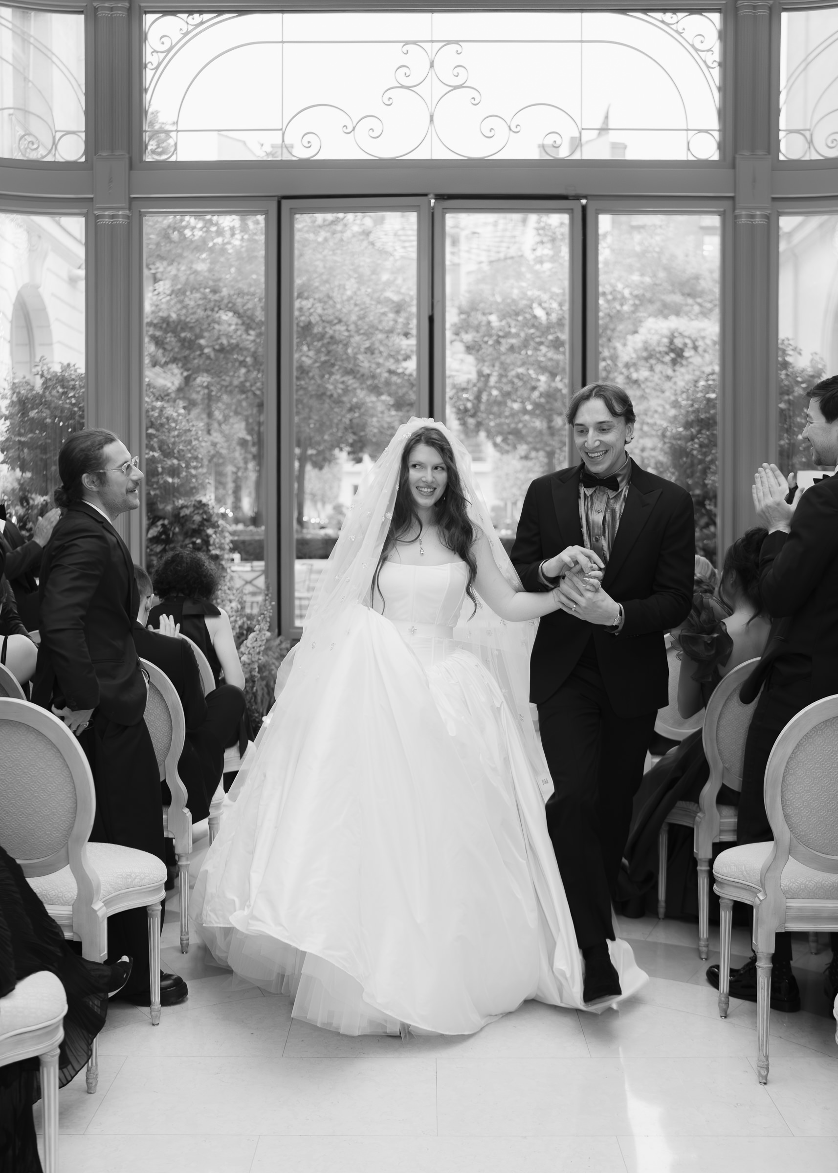 Bride and groom are married in Paris, 