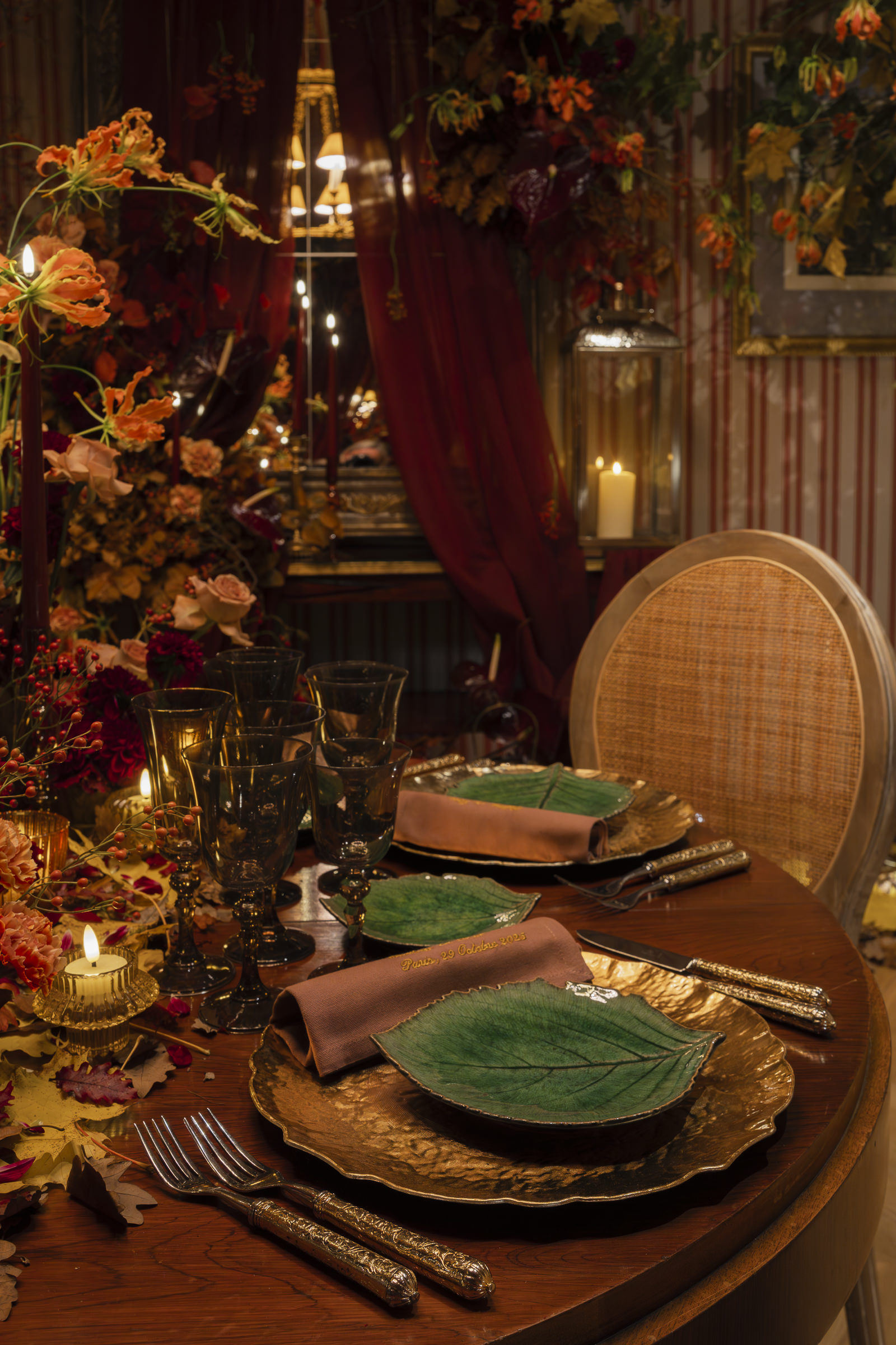 le bristol paris wedding, autumn floral design, event design, Roni floral design, luxury wedding decor, table scape inspiration,