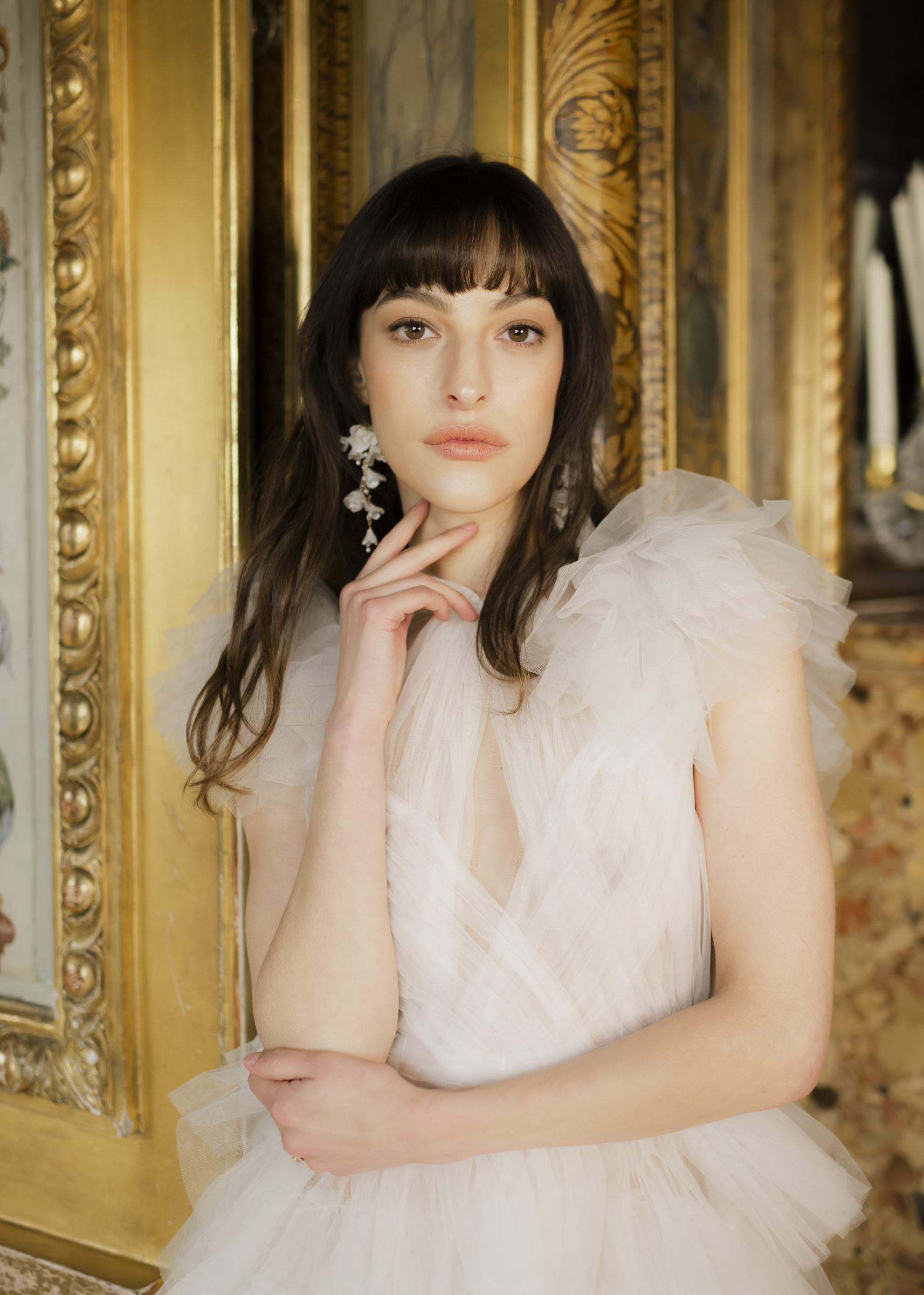 Refined wedding bridal portrait captured inside Château de Vaux-le-Vicomte
