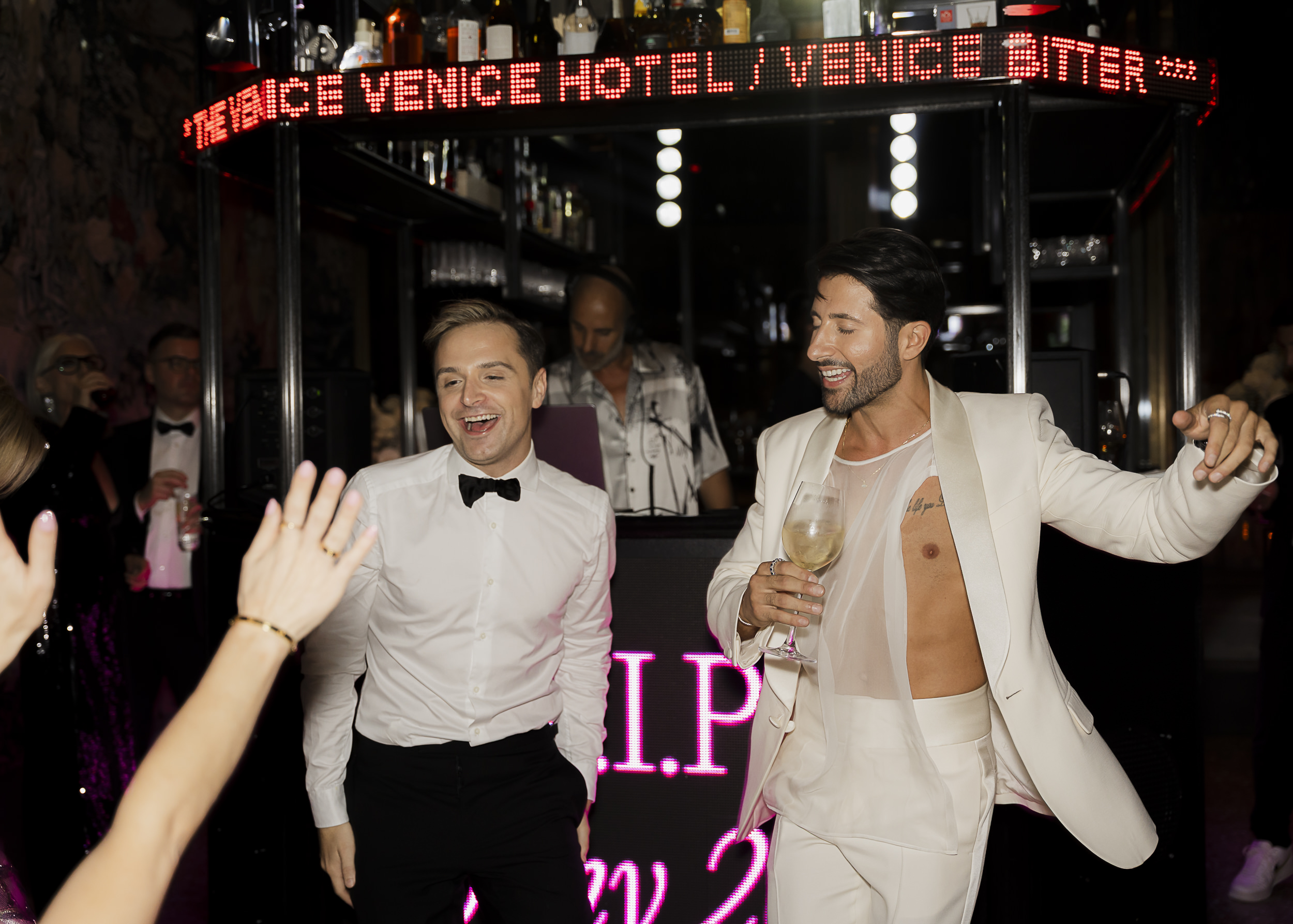 Evening celebration transitioning into dancing at Venice Venice Hotel