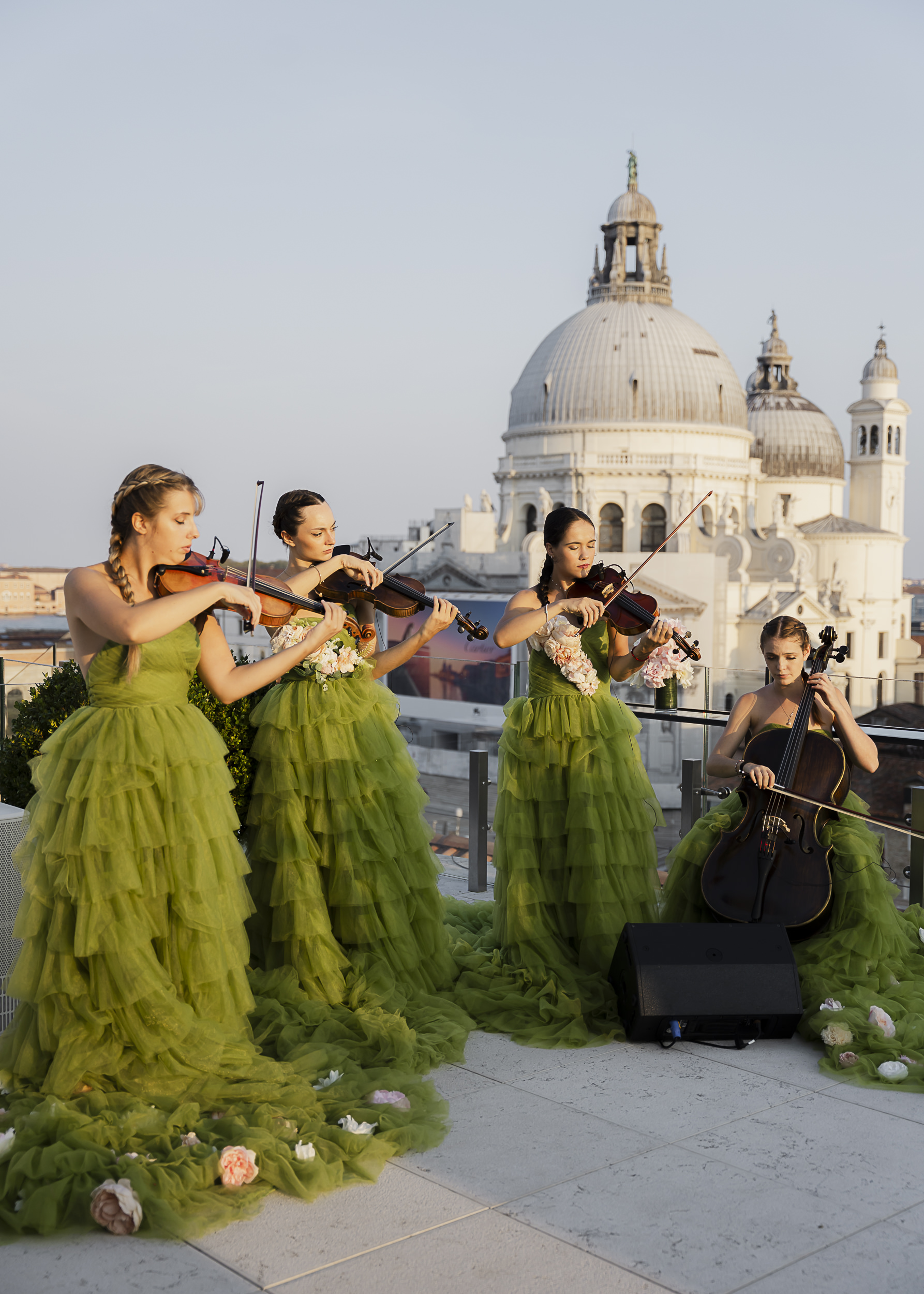 Live music during a rooftop celebration at The Gritti Palace