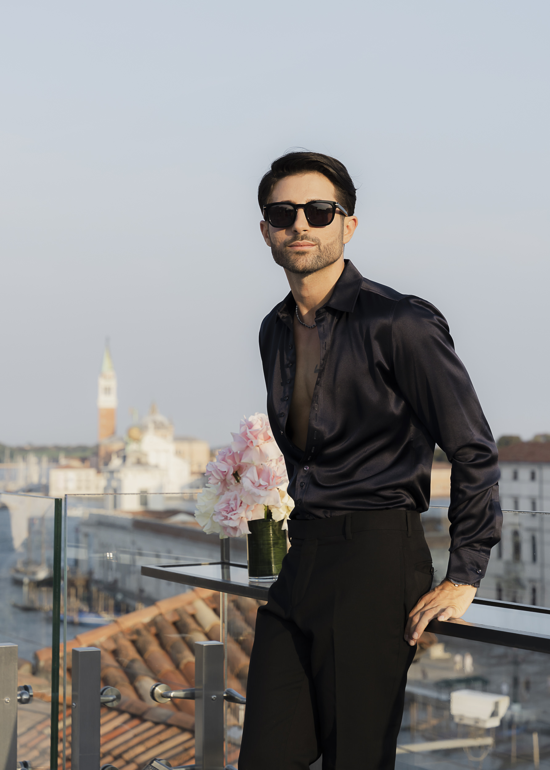 Portrait on a Venice rooftop overlooking the Grand Canal
